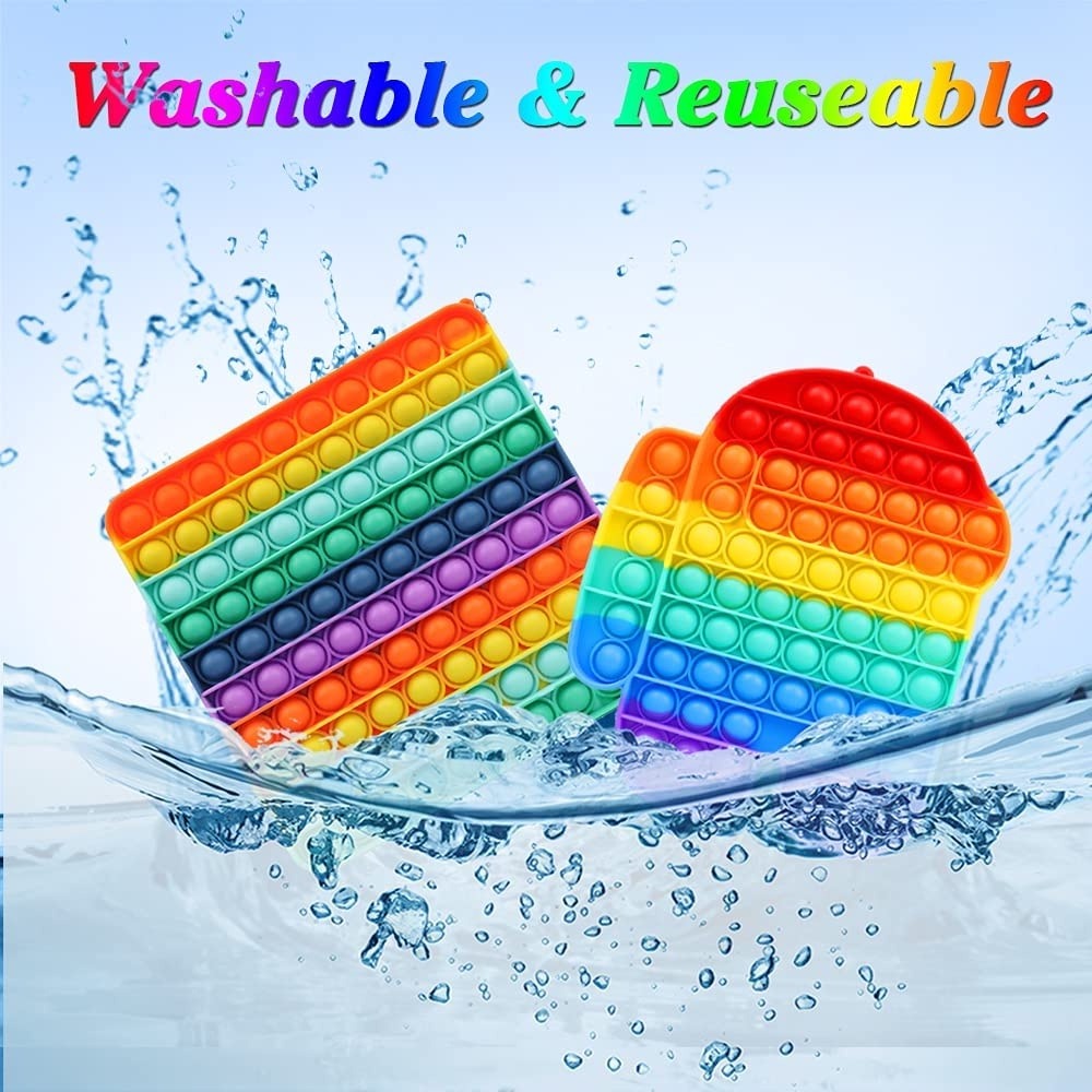 Rainbow Pop it Bubble fidget toys Among Us Unicorn Love