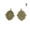 1 x Necklace Pendant Oval Filigree Frame Bronze