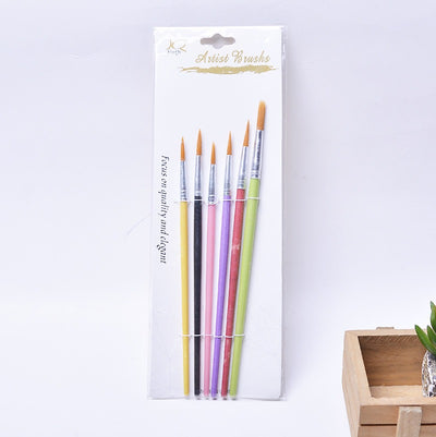 Round Painting Brush 6pcs for Watercolor, Acrylic, oil paint, gouache