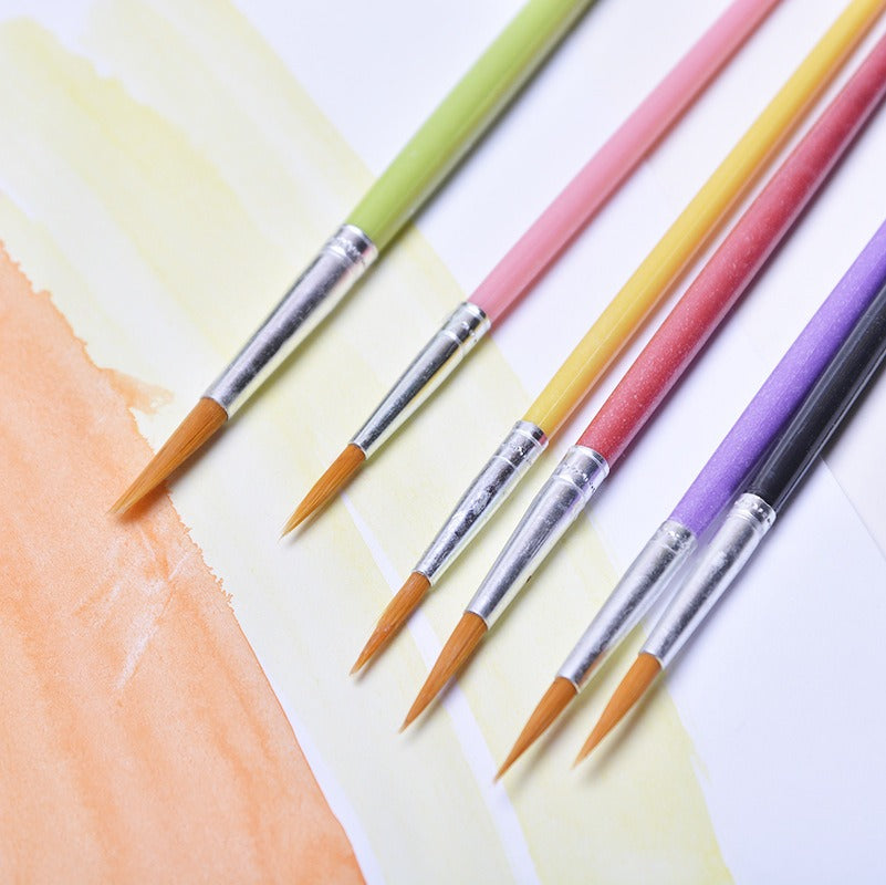 Round Painting Brush 6pcs for Watercolor, Acrylic, oil paint, gouache