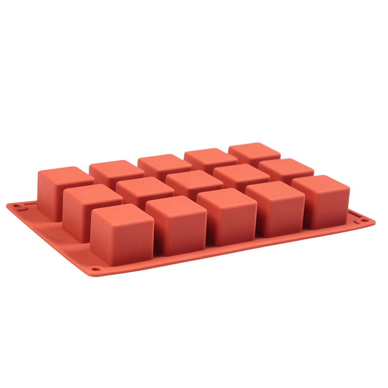 Square 15 cavity Silicone Mold Chocolate, Pudding, Soap Making