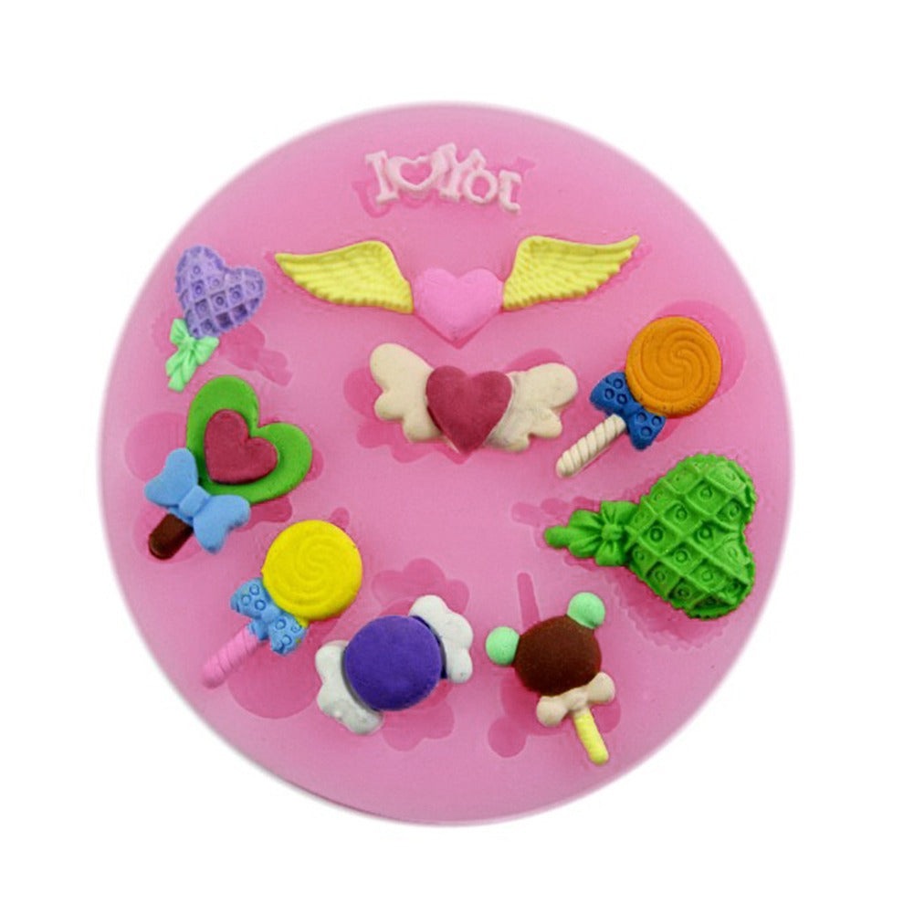 Love Wings Lollipop Sweet Ice Cream Silicone Mold