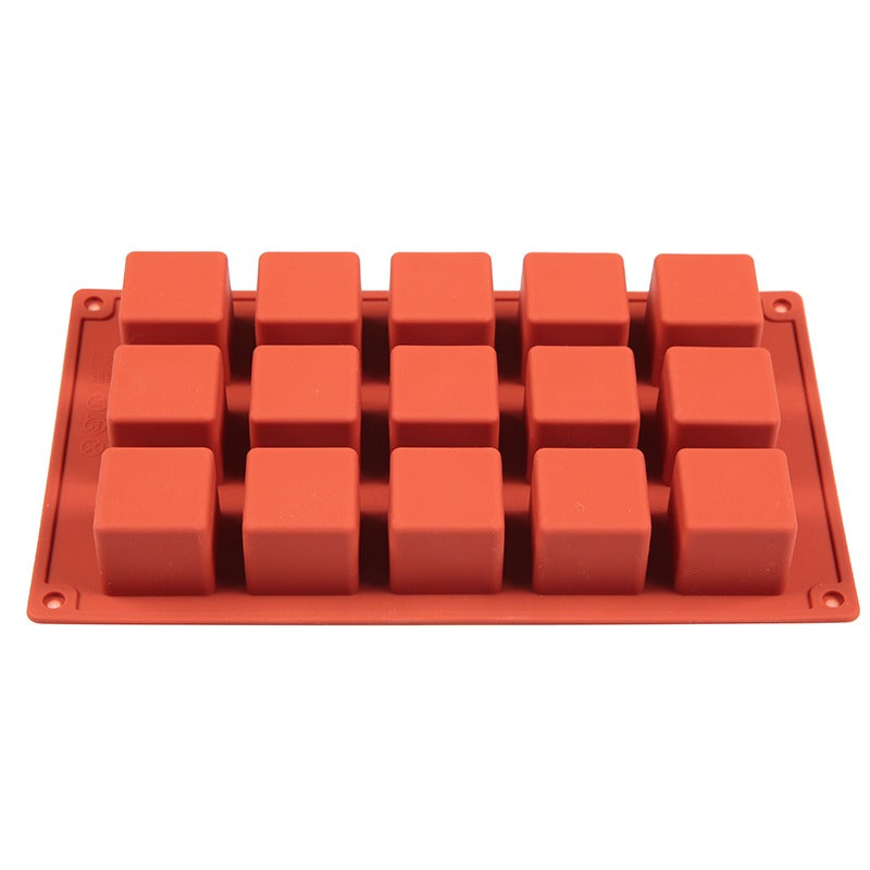 Square 15 cavity Silicone Mold Chocolate, Pudding, Soap Making