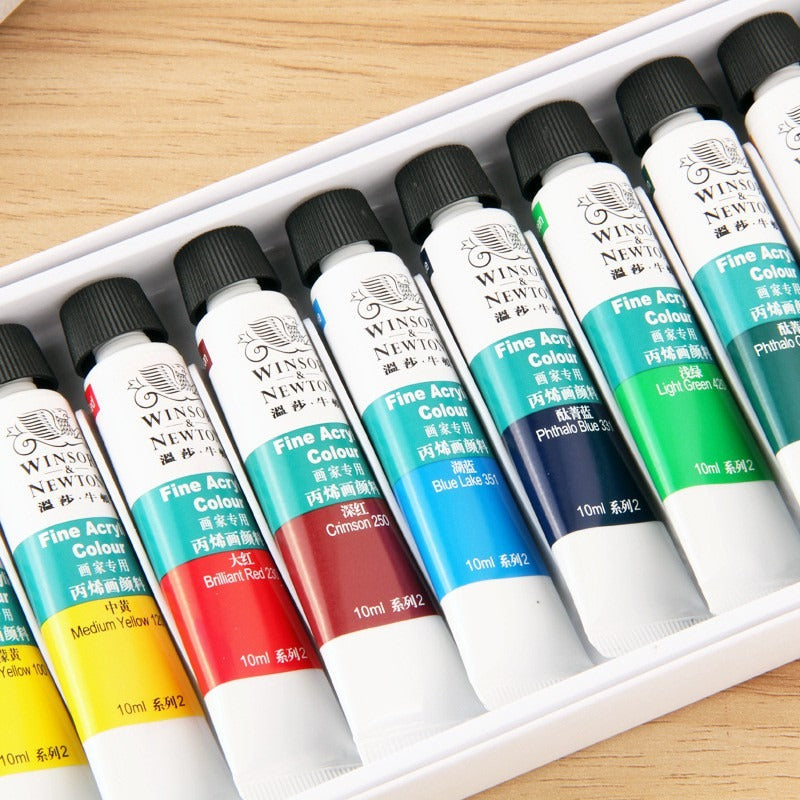 Winsor & Newton Fine Acrylic Color Set of 12 / 18 / 24, 10ML / Tube
