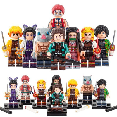 Demon Slayer Mini Figures Tanjirou Akaza Nezuko Zenitsu Kyoujurou Giyuu Inosuke Lego Minifigures WM6116