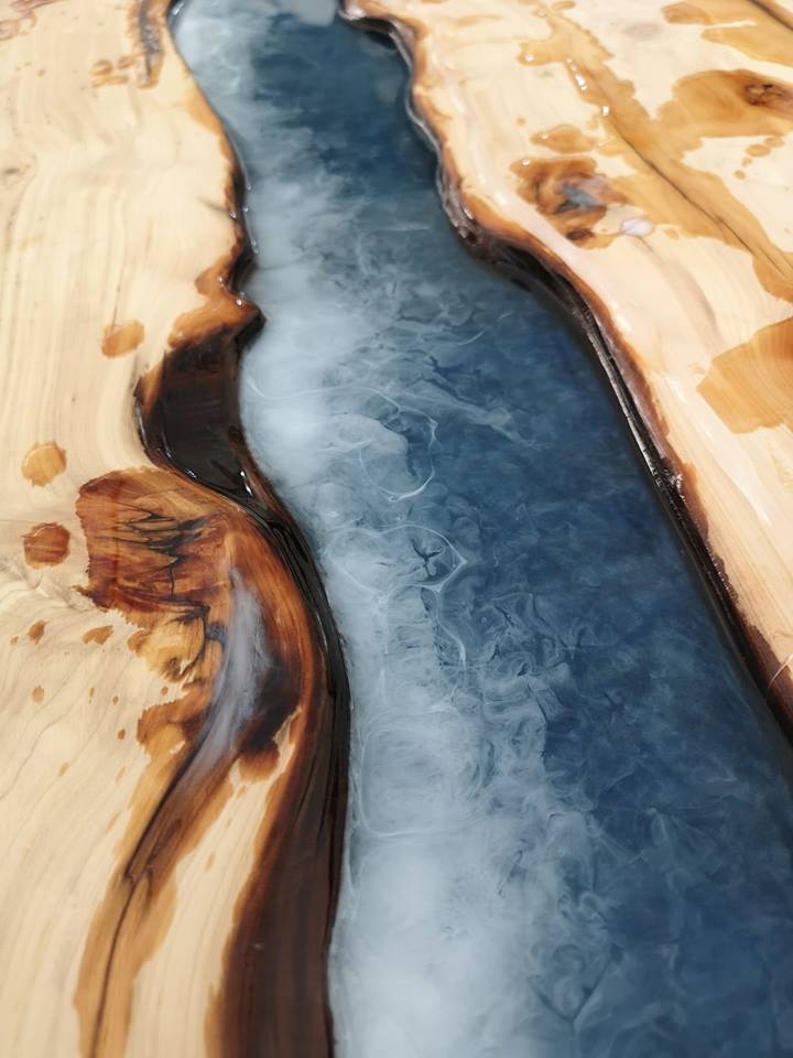 Cypress white cedar yellow cedar live edge wood slab 90cmx20cm