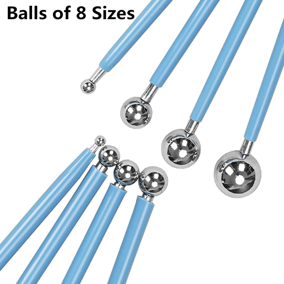 Modelling Ball Tools Stainless Steel Set 4 Pcs for Shaping and Sculpting