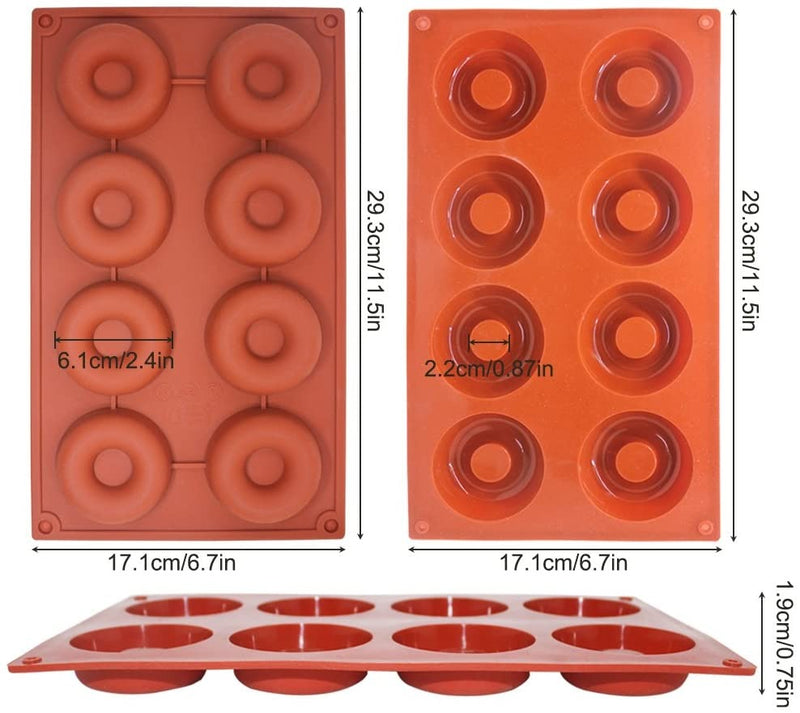 Donut 8 cavity Silicone Mold Donut, Chocolate, Pudding