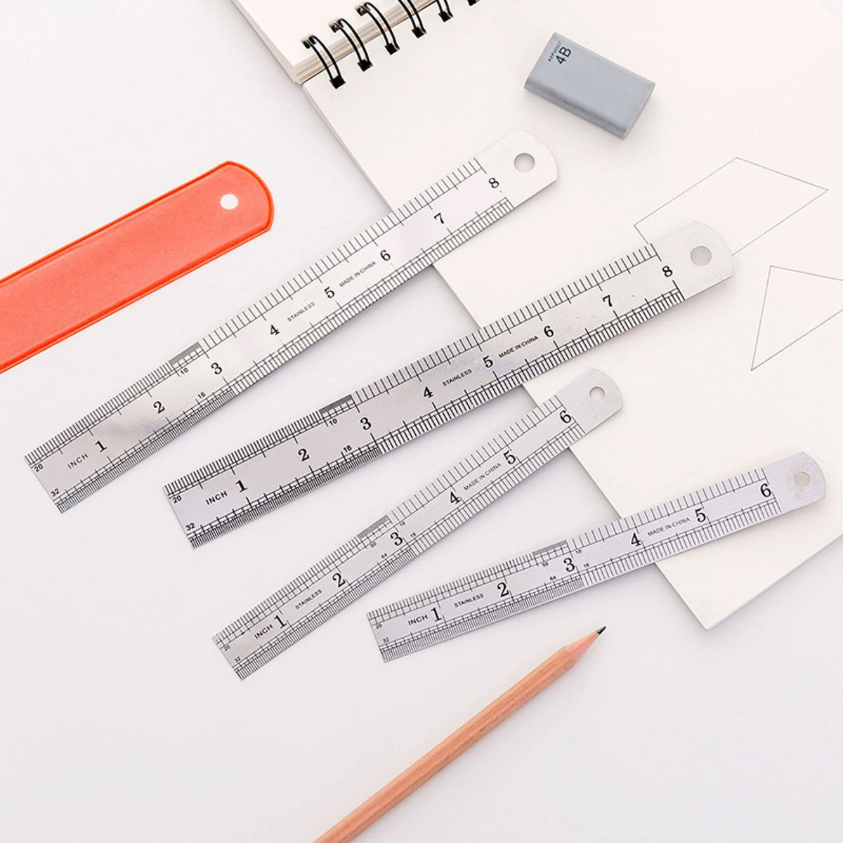 Stainless Steel Metal Ruler, Pembaris besi 15cm / 20cm / 30cm