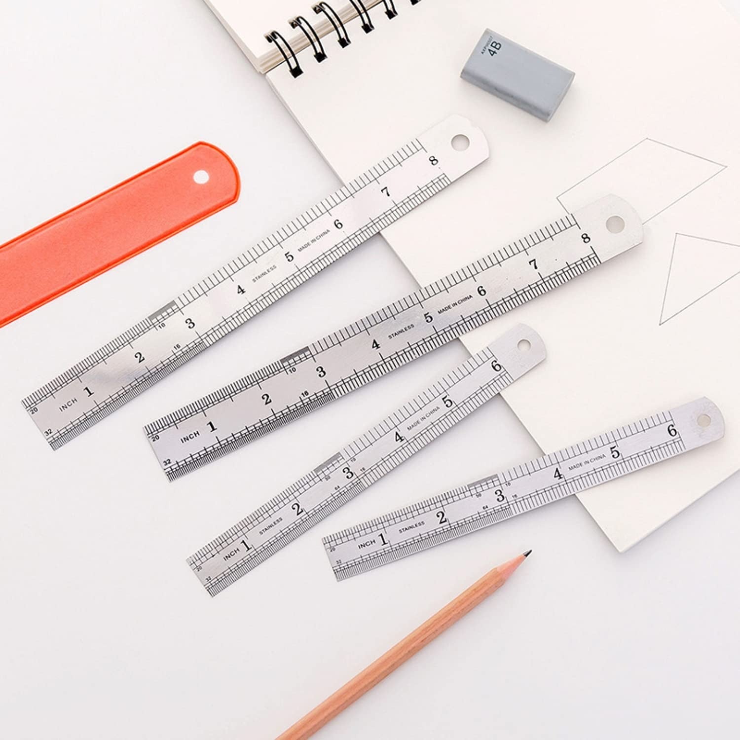 Stainless Steel Metal Ruler, Pembaris besi 15cm / 20cm / 30cm
