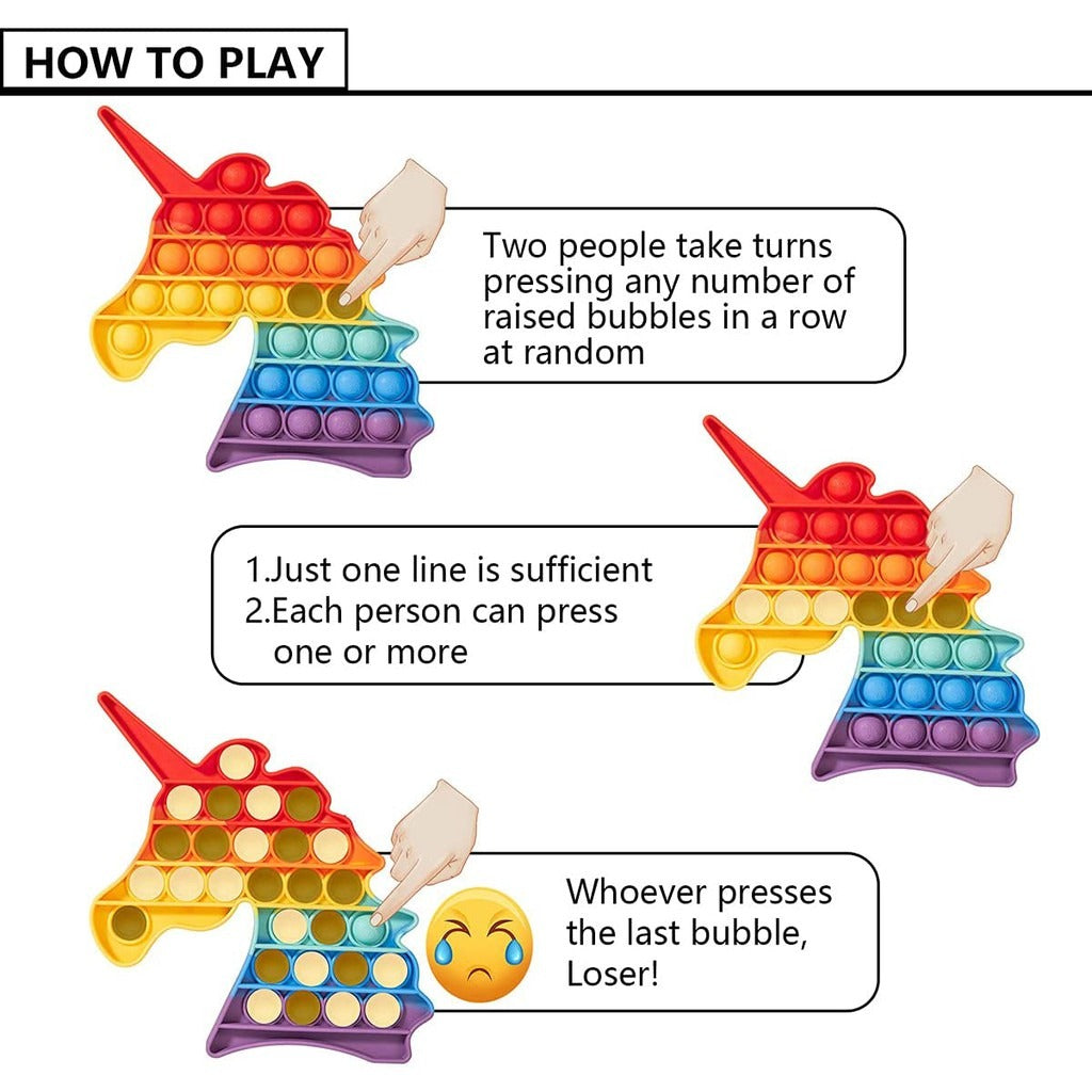 Rainbow Pop it Bubble fidget toys Among Us Unicorn Love