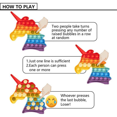 Rainbow Pop it Bubble fidget toys Among Us Unicorn Love