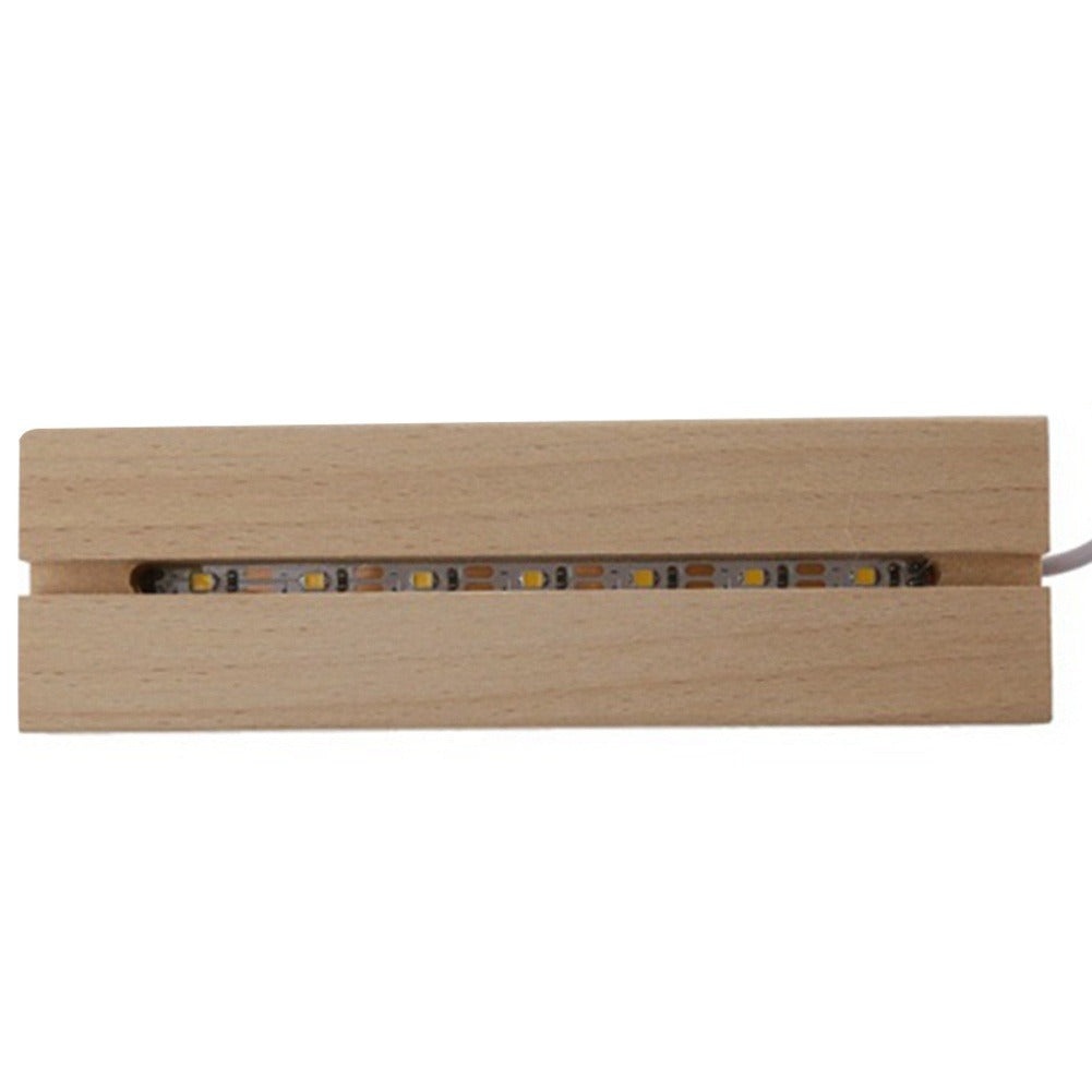 Wooden Led Lamp Base USB Cable Switch Night Lamp