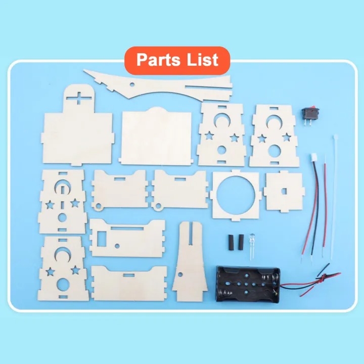 Colorful Table Lamp DIY Pack STEM Toy Kids Science Education Set Rbt Projek Sekolah