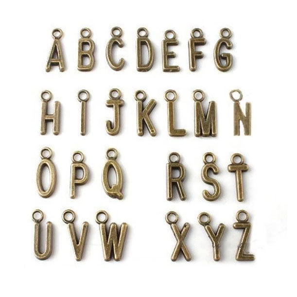 A-Z Bronze Alphabet Charms Initial Letter