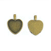 1 x Necklace Pendant Love Shape Frame Bronze (Design 2)