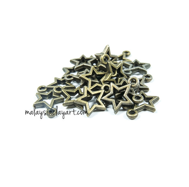 5 x DIY Zakka Vintage Star Charm (1.3cm)