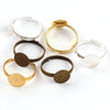 Round Ring Gold Silver Bronze 1pcs Setting DIY Base Ring