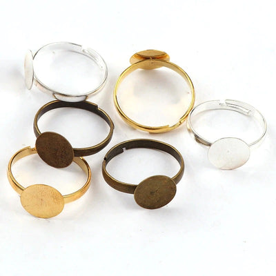 Round Ring Gold Silver Bronze 1pcs Setting DIY Base Ring