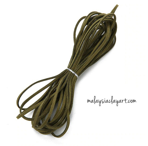 1 x Flat Faux Leather Cord 1 Meter 3mm Wide