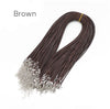 Leather Braided Rope Necklace Cords With Lobster Clasp