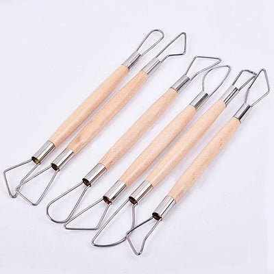 6 PCS Double Ribbon Sculpture Cutter Clay Carving Pottery Hand Tool Craft Set