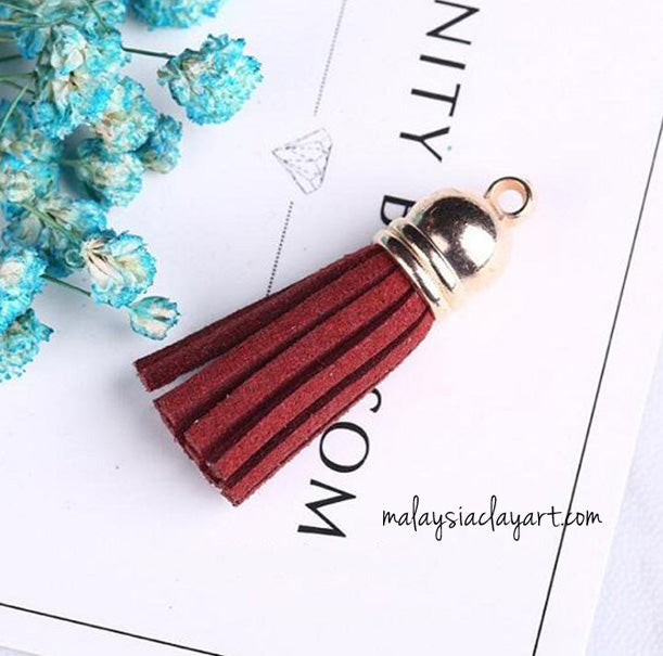 Ultrasuede Leather Tassels with gold cap for Earrings Pendant Jewelry