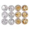 Gold & Silver Flakes Foil Nail Clay Deco Set Of 12