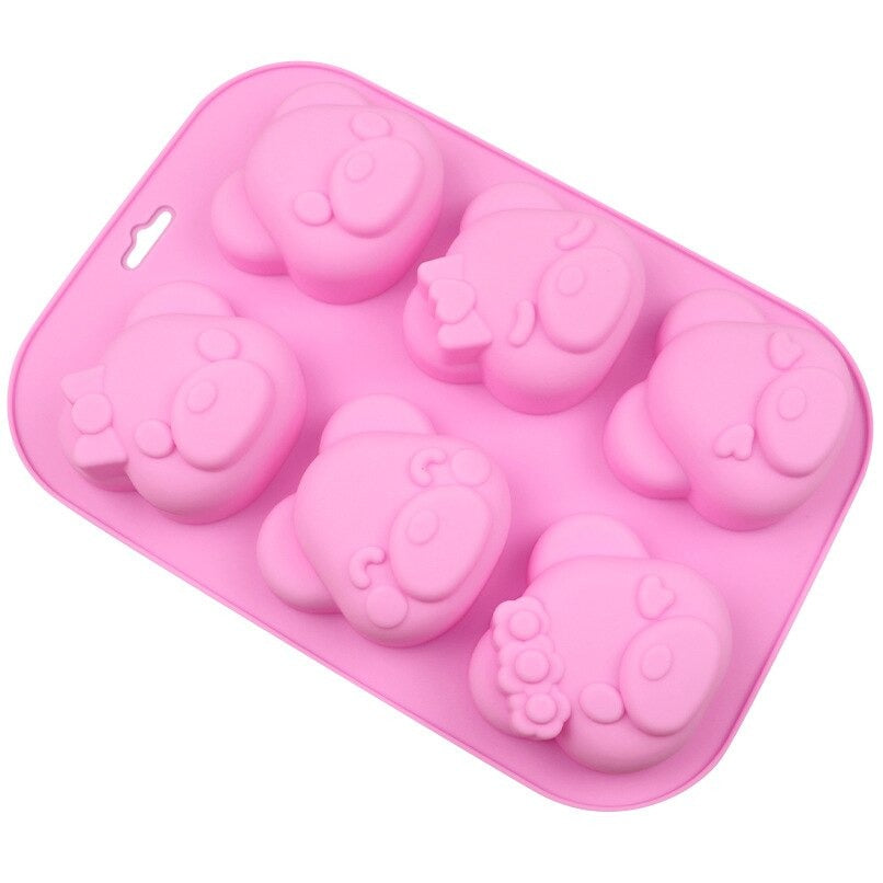 Cute Bear 6 Cavity Silicone Mold