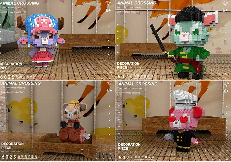 Micro Mini Nano Brick One Piece Zoro Luffy Chopper Sanji Building Blocks Toy
