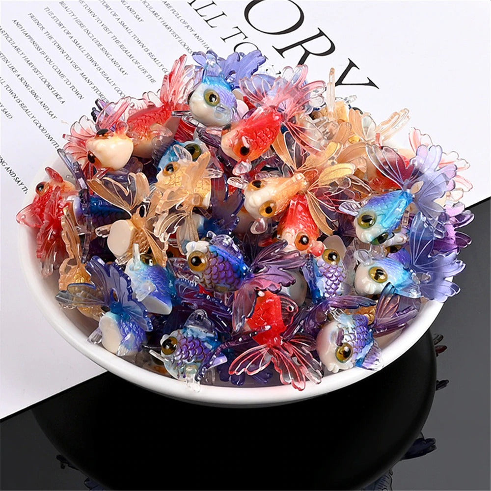 Mini Goldfish Pendants Charm Acrylic Earrings Adorable Jewelry Handmade Accessories
