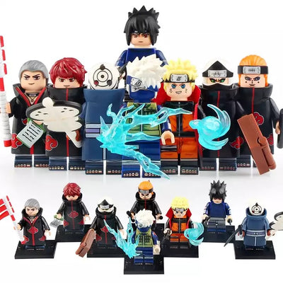 Anime Naruto Series Lego Minifigures Uzumaki Uchiha Obito Sasuke Kakashi WM6105 WM6106 WM6107