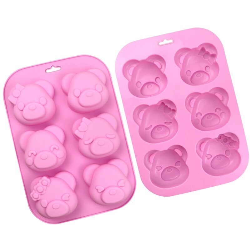Cute Bear 6 Cavity Silicone Mold