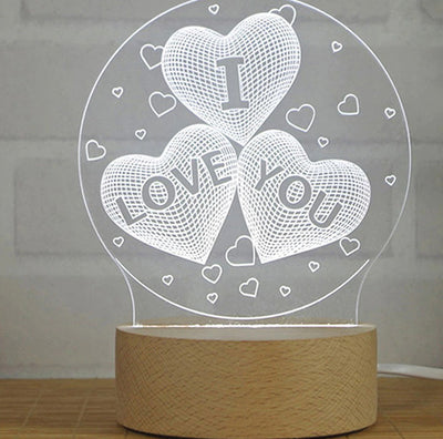 Wooden Led Lamp Base USB Cable Switch Night Lamp