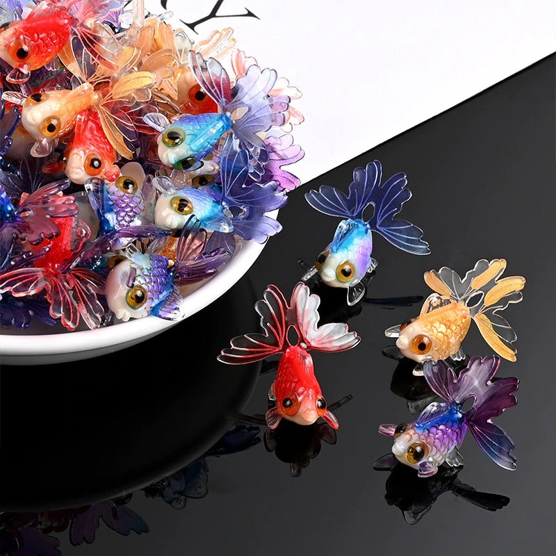 Mini Goldfish Pendants Charm Acrylic Earrings Adorable Jewelry Handmade Accessories