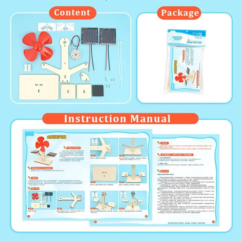 Solar Fan DIY Pack STEM Toy Kids Science Education Set Rbt Projek Sekolah