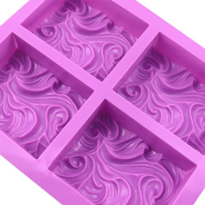 Wavy Silicone Mold 4 Cavity | Soap | Epoxy resin | Chocolate | Wax | Plaster