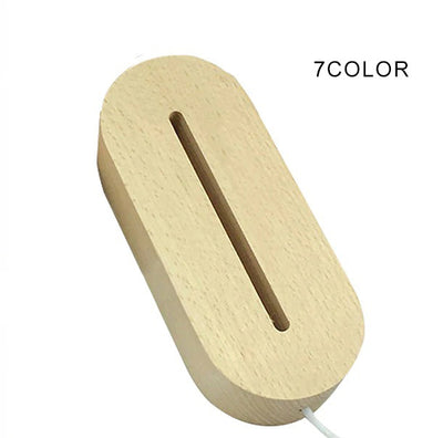 Wooden Led Lamp Base USB Cable Switch Night Lamp