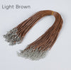 Leather Braided Rope Necklace Cords With Lobster Clasp
