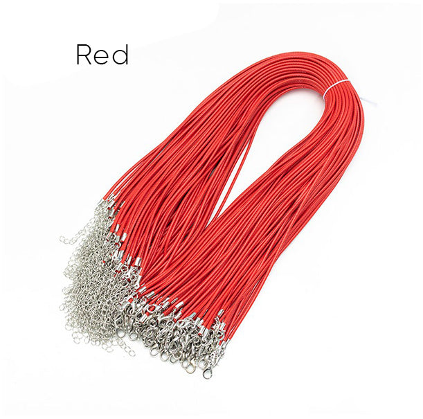 Leather Braided Rope Necklace Cords With Lobster Clasp