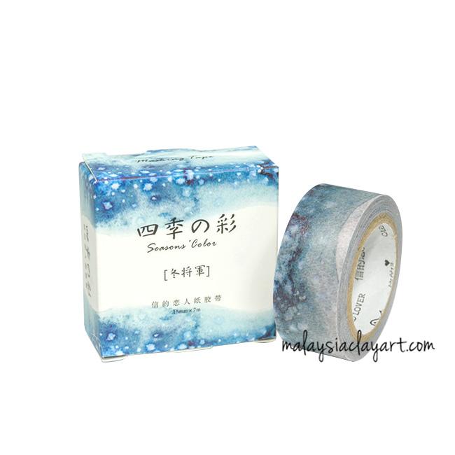 Winter blue snow Japanese style masking tape