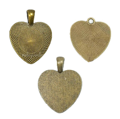 1 x Necklace Pendant Love Shape Frame Bronze