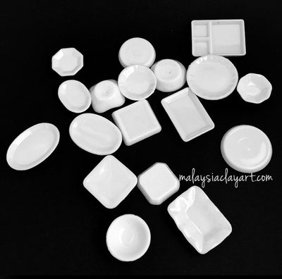 17 pcs White Plates Bowl Miniature
