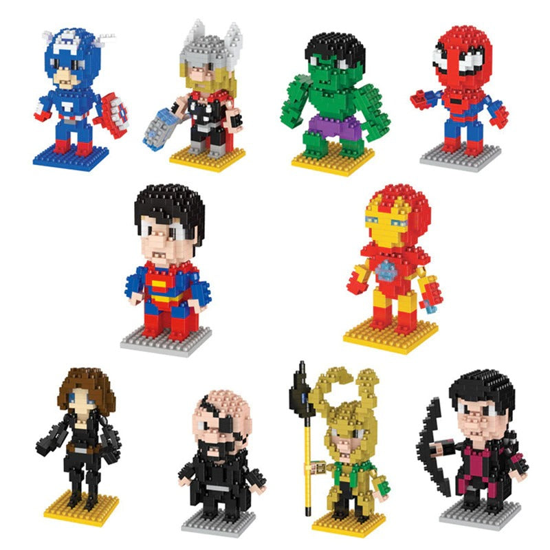 Micro Blocks Marvel Superhero Series Mini Buildings Nano Avengers Blocks Toy