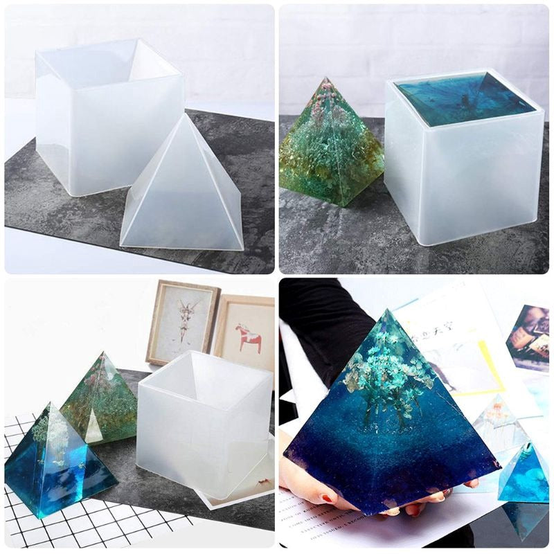 Large DIY Pyramid Resin Silicone Mold With Fixed Frame For DIY