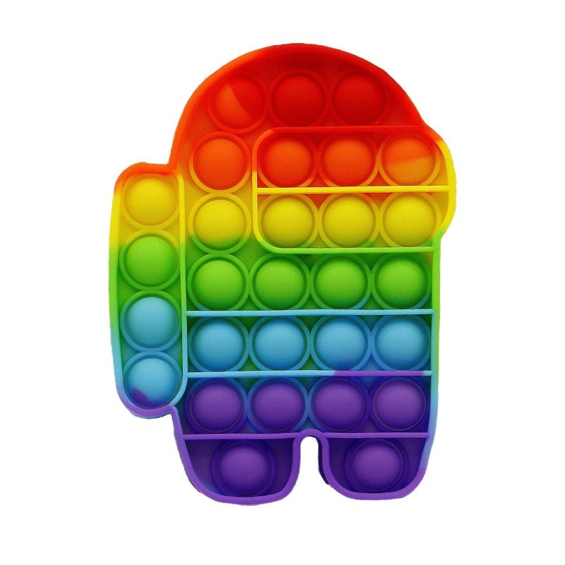 Rainbow Pop it Bubble fidget toys Among Us Unicorn Love