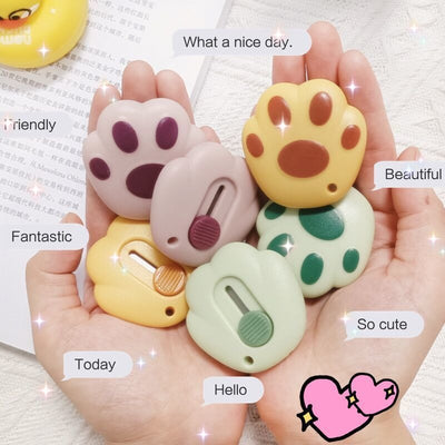 Cute Cartoon Cat Claw Small Parcel Box Knife Portable