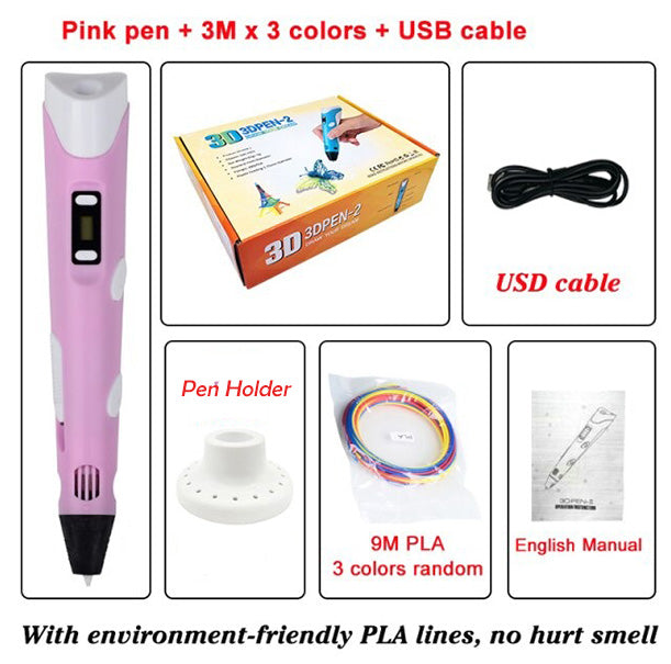 3D pen 3D Printing Pen Starter Set with USB Cable PLA ABS Filament RBT 3d pen