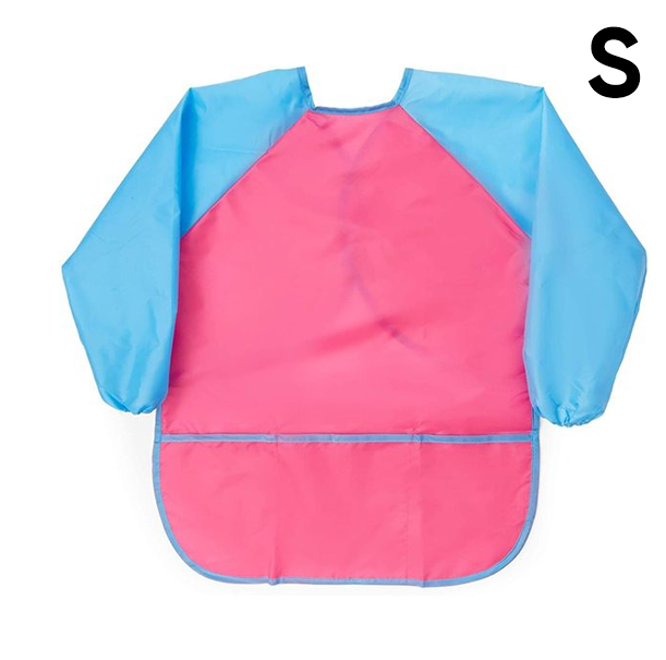 Kids Art Apron Waterproof Artist Painting Long Sleeve with 3 Pockets for Art Craft Cooking and Lab Activity
