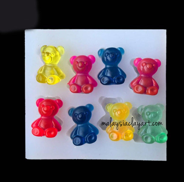 Teddy Bear Silicone Mold 8 Cavity